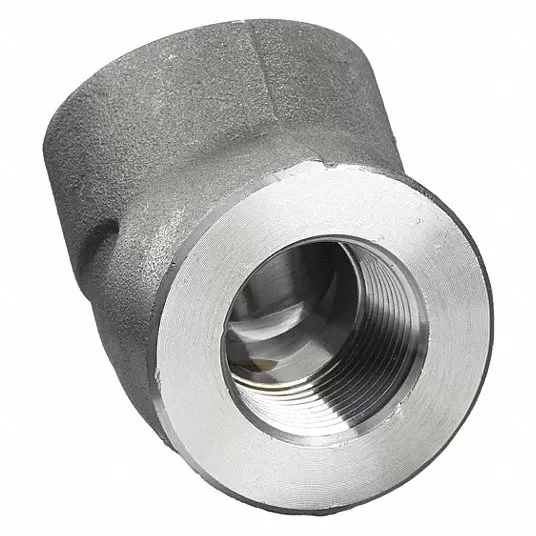 جرينجر ابروفد كوع 45 درجة,صلب مرن, 1/2×1/2 بوصة, NPT أنثى x NPT أنثى, الفئة 3000 1MMW6