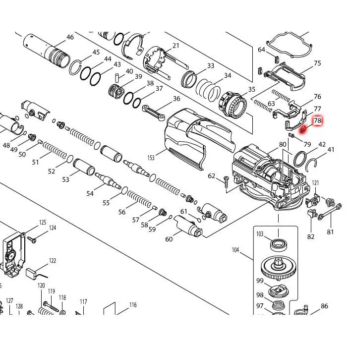 ماكيتا ختم أنبوب هوائي، للموديل HR4011C 421909-7