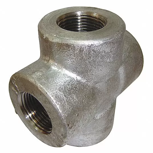 جرينجر ابروفد وصلة 4 اتجاهات, من الفولاذ, حجم الأنبوب 2 بوصة × 2 بوصة × 2 بوصة × 2 بوصة, NPT x NPT x NPT x NPT 4TJJ6
