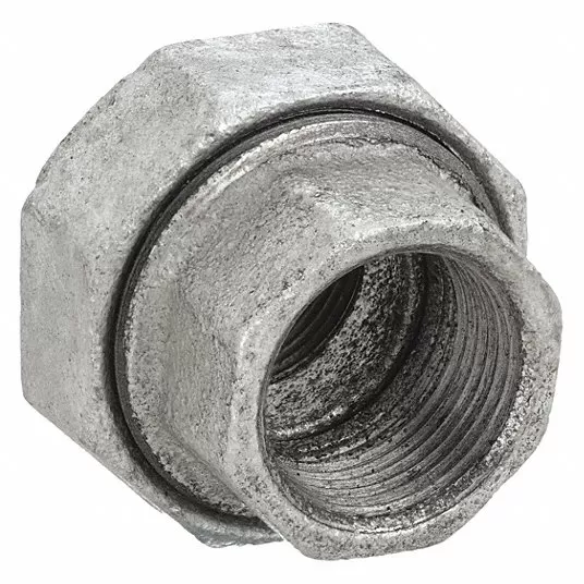 Grainger Approved Union, Malleable Iron, 3/4 in x 3/4 in Pipe Size, NPT x NPT, Class 150, White 5P959