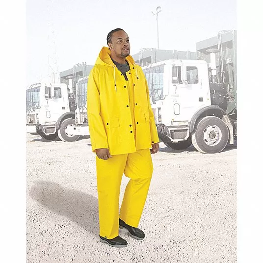 ONGUARD, Bib Overall, Size L, Yellow, PVC, Men's 79050 LG 00