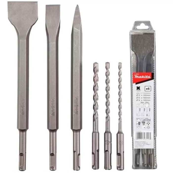 ماكيتا إكسسوارات, SDS-PLUS مثقاب / إزميل (6 قطع / مجموعة) D-58920