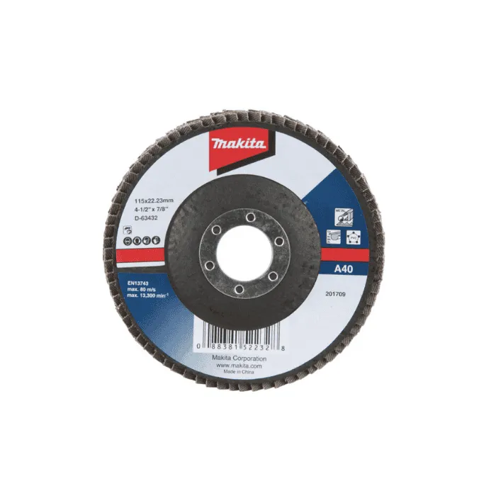 ماكيتا ديسك صنفرة 115×22.23 مم، بالطوب والحجر والخرسانة، خشونه A80 D-63432