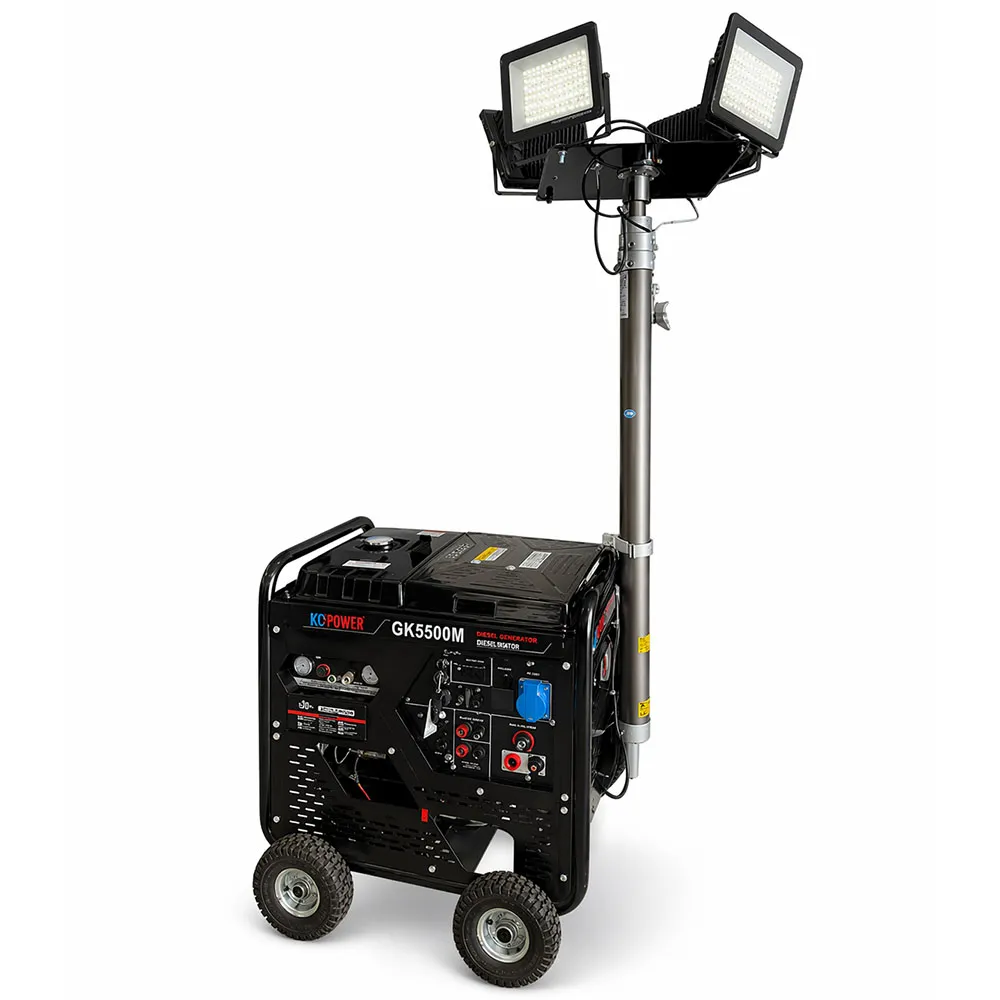 Kc Power Multi-Function Portable Gasoline Generator 4-in-1, With Tower Light, Welding & Air Compressor GKC5500-M