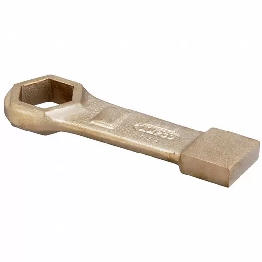 Ampco Striking Wrench, Aluminum, Bronze, Natural, Head Size 1 7/16 in, Overall Length 7 in, 0 ° WS-1809