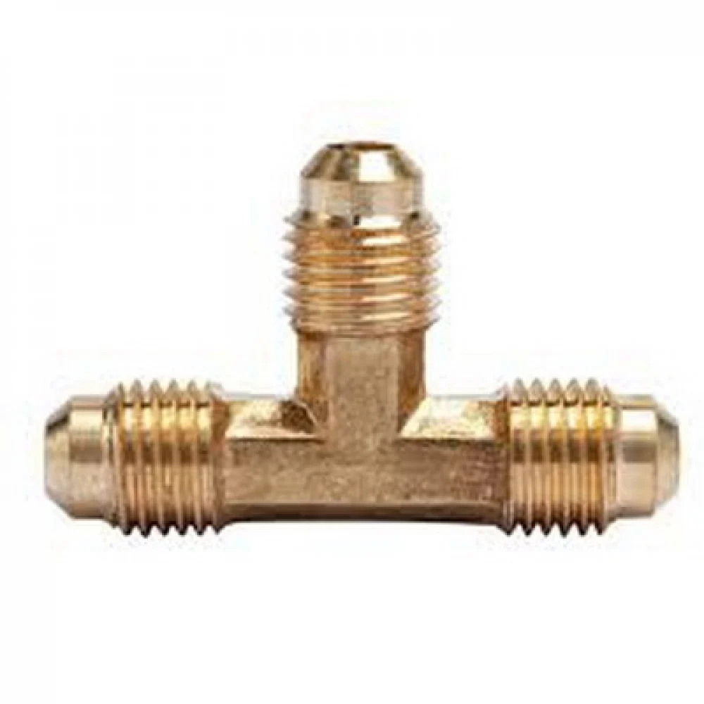 #00025W تي مثلث 1/4 بوصه فلير / TEE FLARE 1/4" UT-04 BRASS