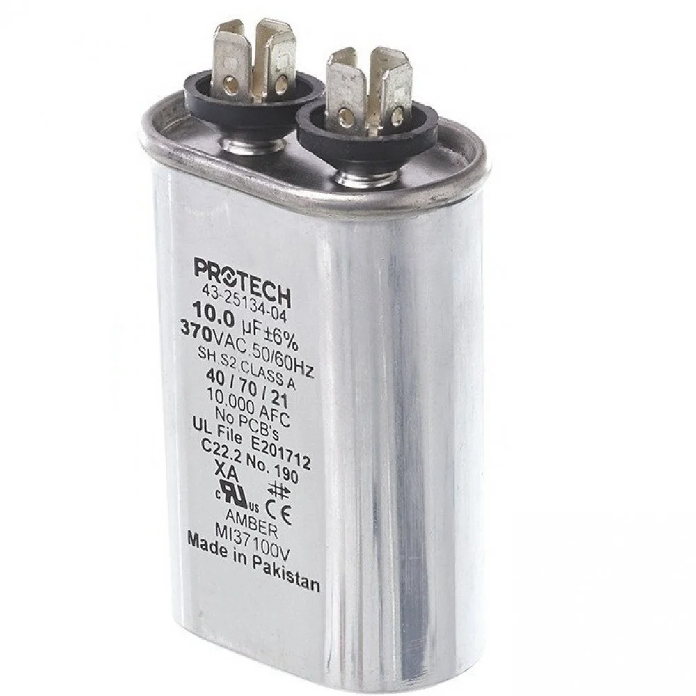 #06286 رن كباستر / RUNNING CAPACITOR 10UF 370V OVAL M137100V