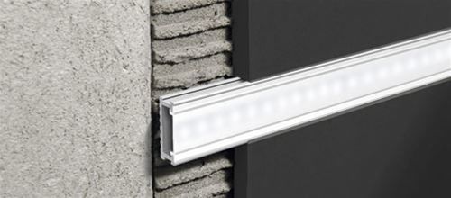 Corner profile ceramic wall spacer LED 20mm silver PLTLEDAA20