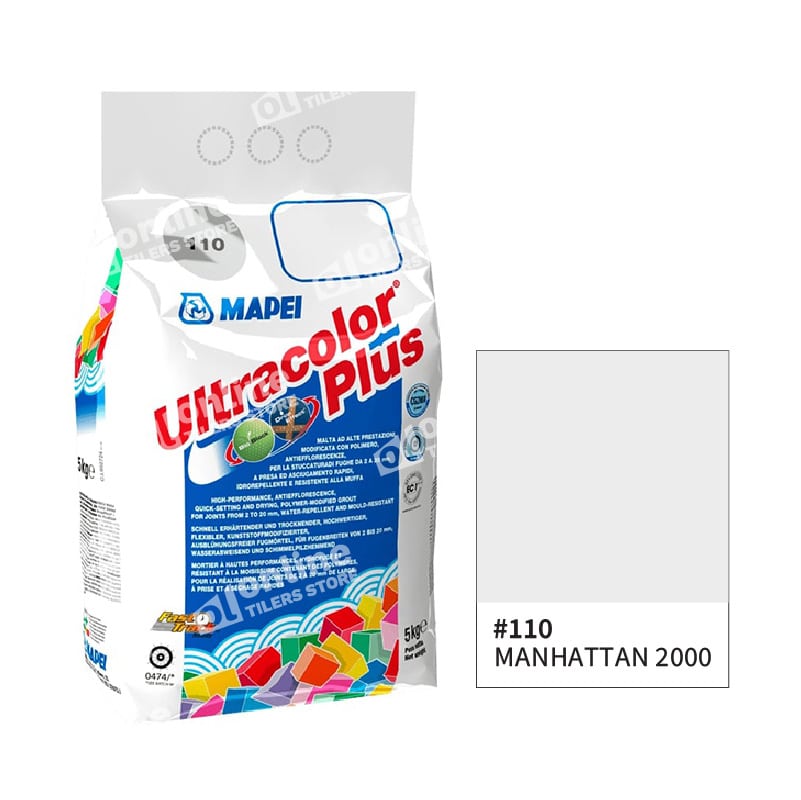 Mapei Italian anti-bacterial grout No. 110 light gray