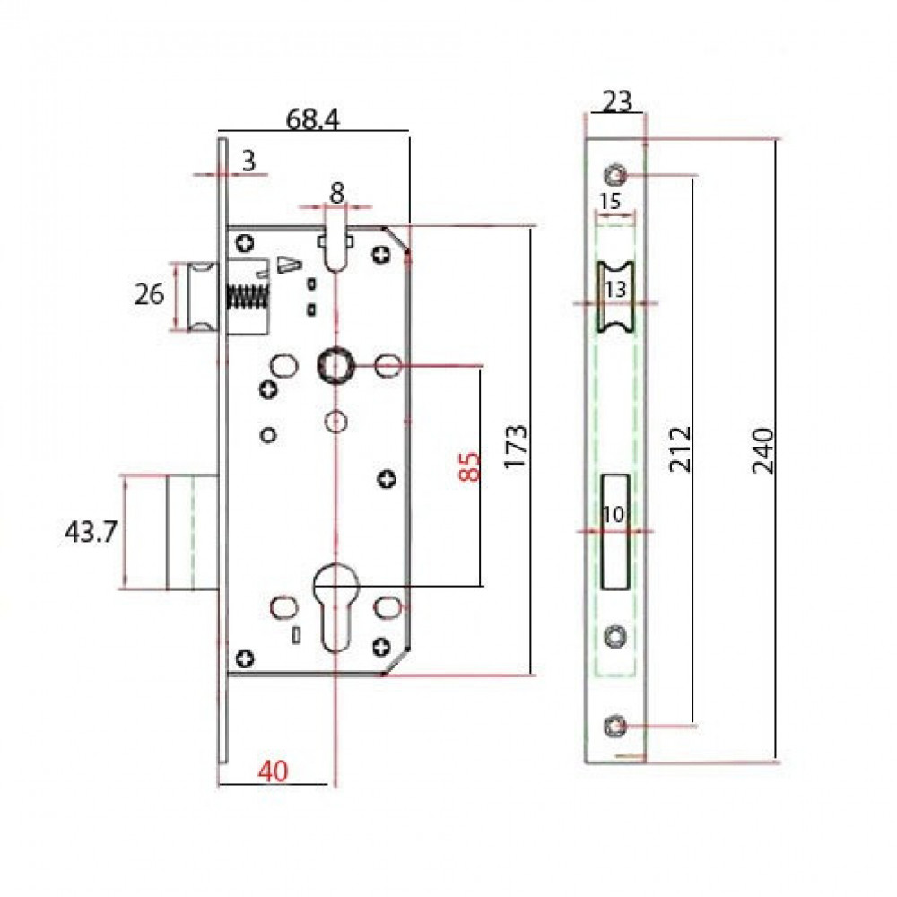 كيلون باب  مقاس 40x85 ملي