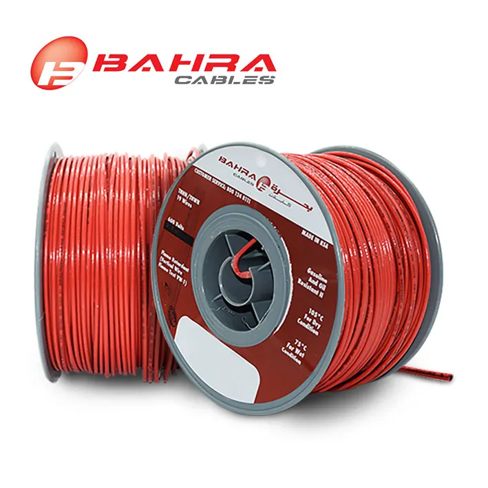 بحرة - سلك كهربائي نحاس - المواصفات الأمريكية - THHN - مقاس 14 AWG - أحمر - 600 فولت - 152.44 متر