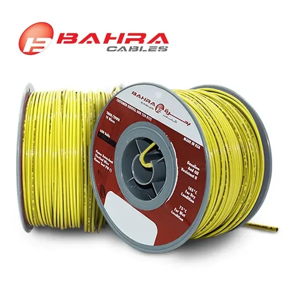 بحرة - سلك كهربائي نحاس - المواصفات الأمريكية - THHN - مقاس 6 AWG - أصفر - 600 فولت - 152.44 متر