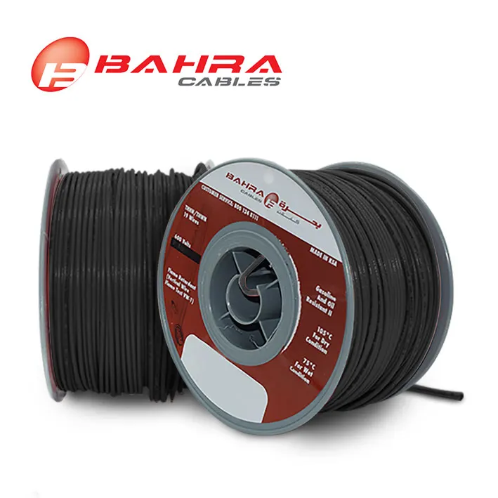 بحرة - سلك كهربائي نحاس - المواصفات الأمريكية - THHN - مقاس 12 AWG - أسود - 600 فولت - 152.44 متر