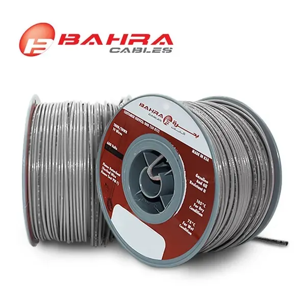 بحرة - سلك كهربائي نحاس - المواصفات الأمريكية - THHN - مقاس6 AWG - رمادي - 600 فولت - 152.44 متر