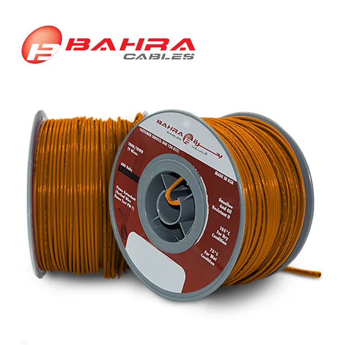 بحرة - سلك كهربائي نحاس - المواصفات الأمريكية - THHN - مقاس 12 AWG - برتقالي - 600 فولت - 152.44 متر