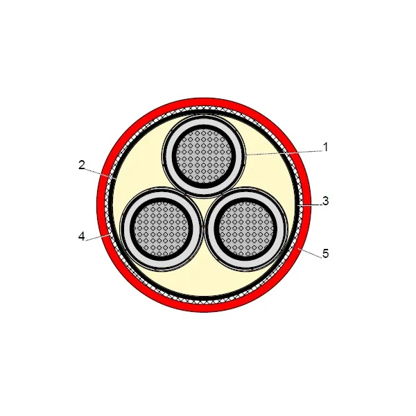 بحرة - كيبل XLPE الومينيوم - 3 خطوط - مقاس 500/35 مم - مسلح STA - جهد متوسط 15KV - CWS