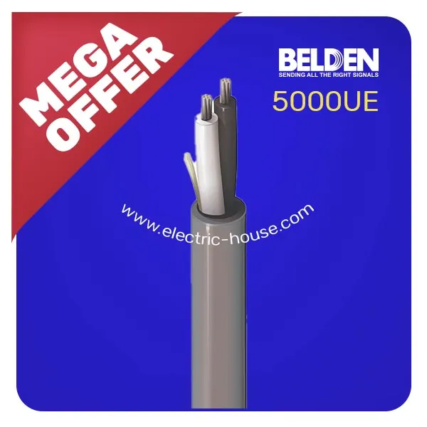 بلدن - كيبل سماعة - 2 خط - مقاس - 12AWG - لون رمادي - 305 متر/اللفة - CL3R-FPLR CU/PE/UNSH/PVC