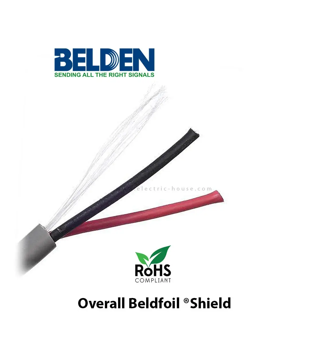 بلدن - كيبل تحكم - 2 خط - مقاس 18AWG - لون رمادي - 305 متر/اللفة - CU/PP/FR.PVC