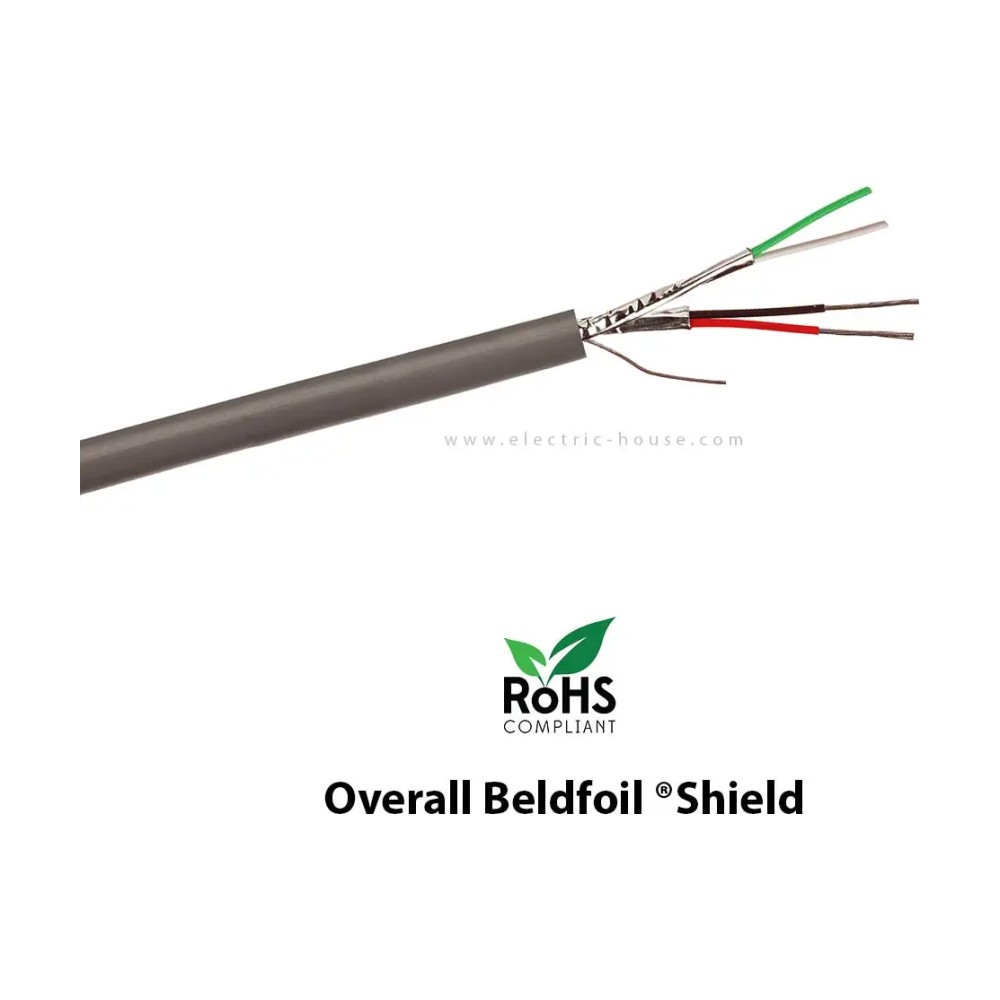 بلدن - كيبل تحكم - 4 خط - مقاس 22AWG - لون رمادي - 305 متر/اللفة - TCU/PP/FS/PVC