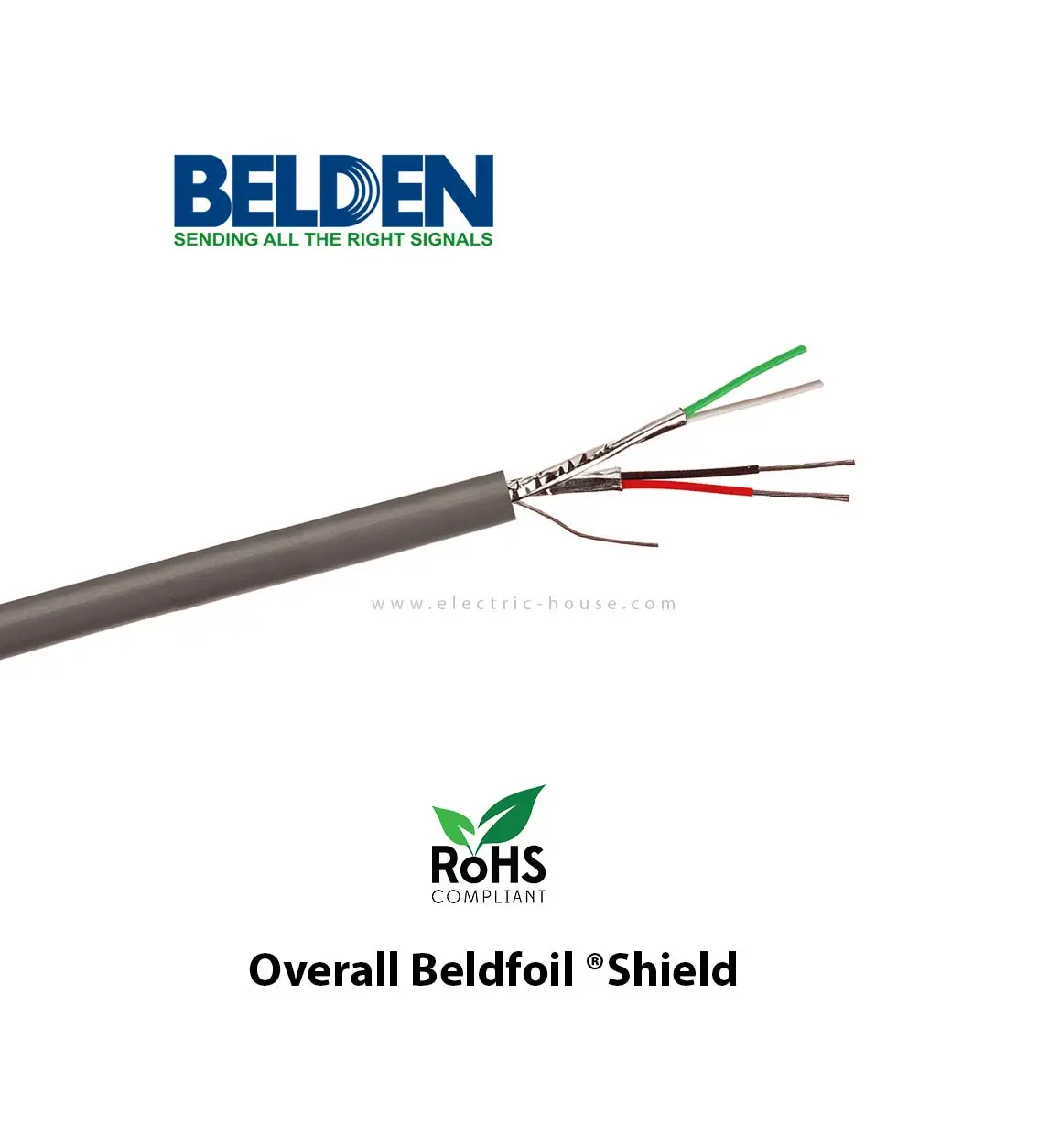 بلدن - كيبل تحكم - 4 خط - مقاس 22AWG - لون رمادي - 305 متر/اللفة - TCU/PP/FS/PVC