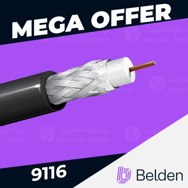 بلدن - كيبل دش - 1 خط - مقاس 18AWG الفئة السادسة - لون أسود - 305 متر/اللفة - COAX CATV SERIES 6 BCCS/GIF/PE/SH/PVC