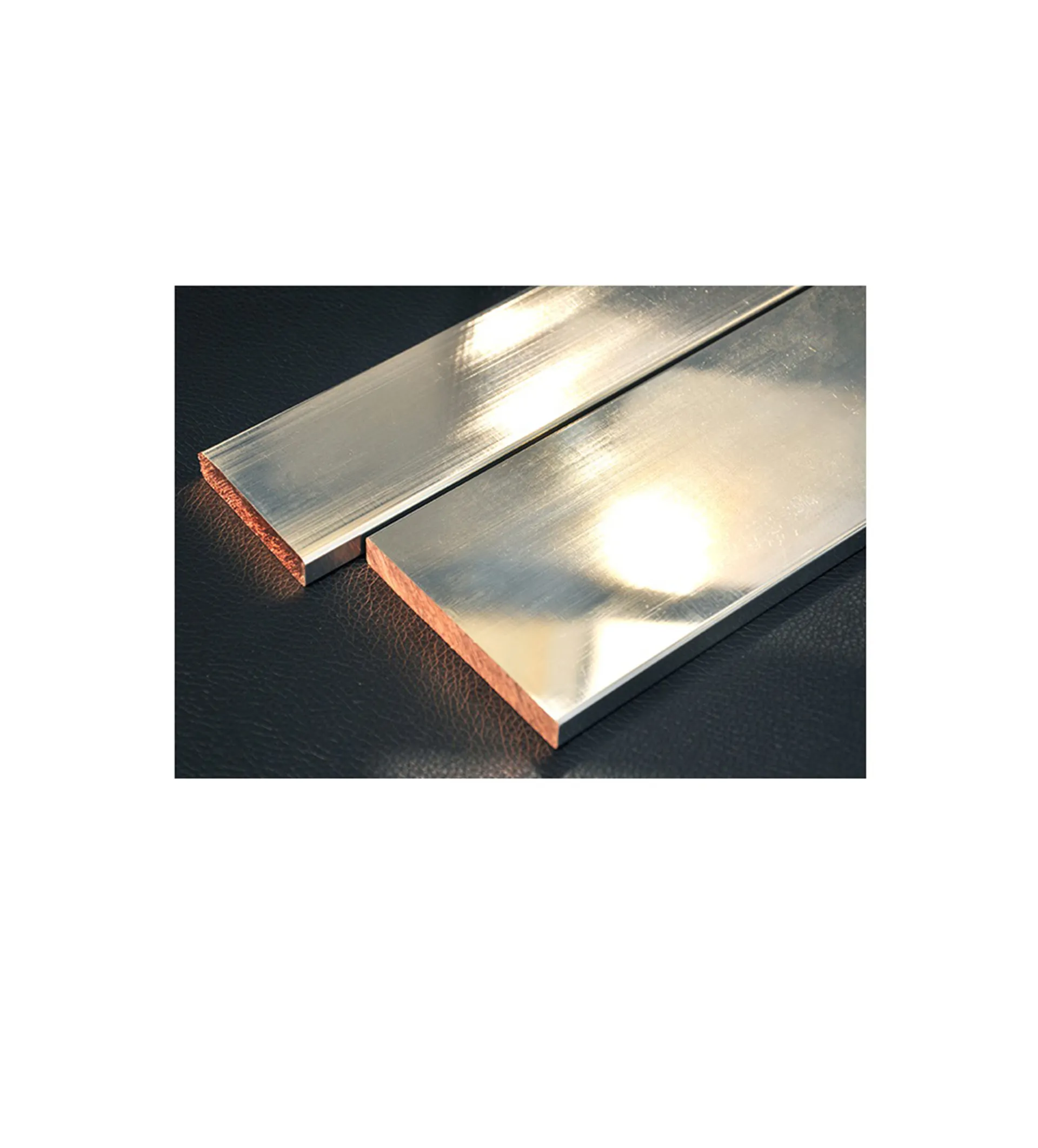 بحرة -  قضبان توصيل نحاسية مغطاة بالقصدير - مقاس 100x10 مم - طول 5.5 متر - زاوية مستديرة