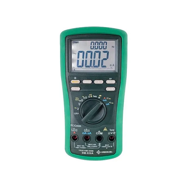 جرينلي - جهاز قياس متعدد رقمي - 10 أمبير - 1000 فولت - True-RMS - AC/DC - (DM-820A)