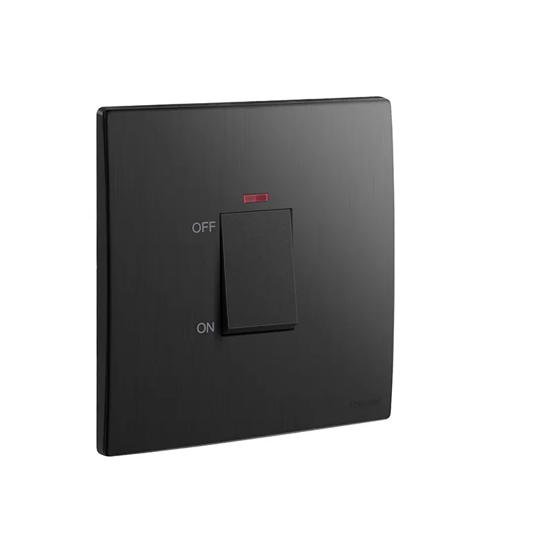 ليجراند - مفتاح مزدوج القطب Mallia Senses، HK، مفرد، خط 1، 45A، 250V، مع مؤشر أحمر، Brushed Black
