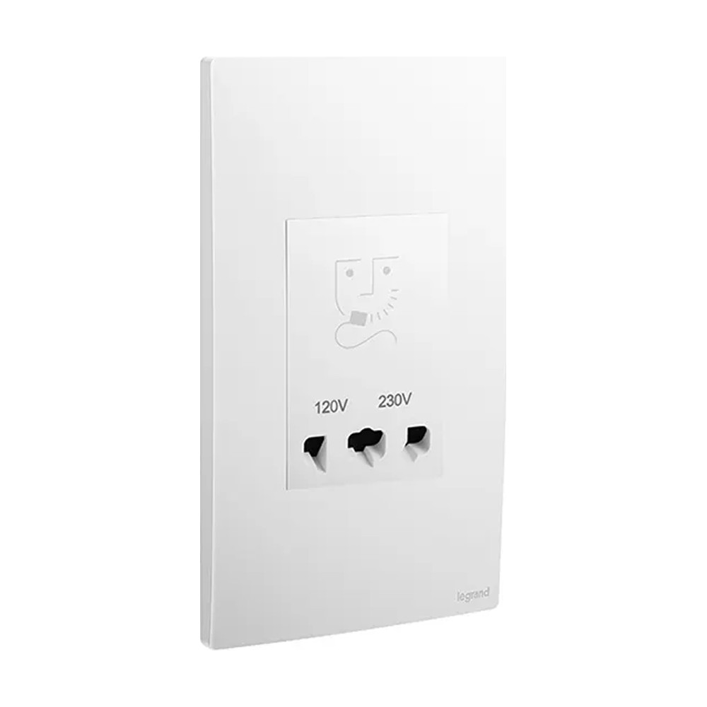 مخرج مقبس حلاقة ليجراند Mallia Senses مجوز 120/240V أبيض مطفي