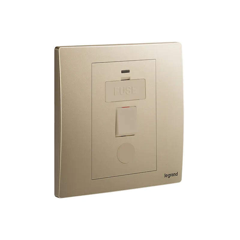 ليجراند - وحدة الاتصال المؤمنة Mallia Senses، مفرد، مفتاح، 13A 250V، مع مؤشر LED + منفذ سلك، Dark Bronze