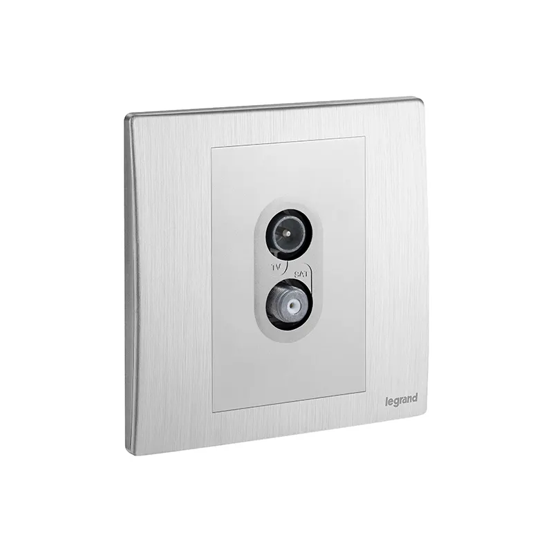 ليجراند - مقبس TV-SAT Mallia Senses، مفرد، Brushed Aluminium