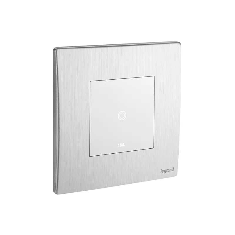 ليجراند - مفتاح لمسة، Mallia Senses، مفرد، خط 1، 16AX، 240V، Brushed Aluminium