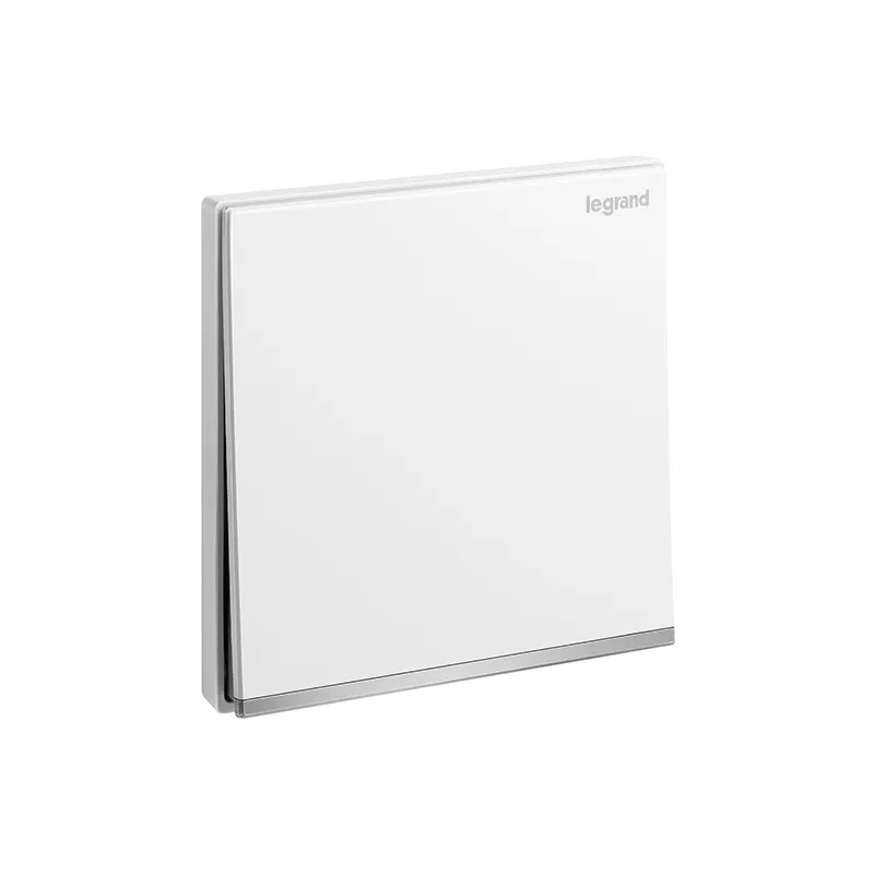 ليجراند - زر الضغط Galion، مفرد، 16A، 250V، بدون علامات، White