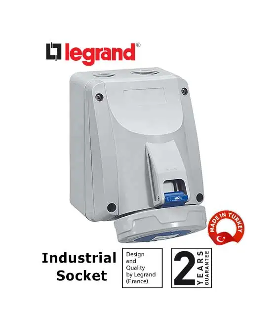 ليجراند - فيش صناعي ظاهر Mounting Socket P17, IP66/67, 200/250 V~, 16 A, 2P+E