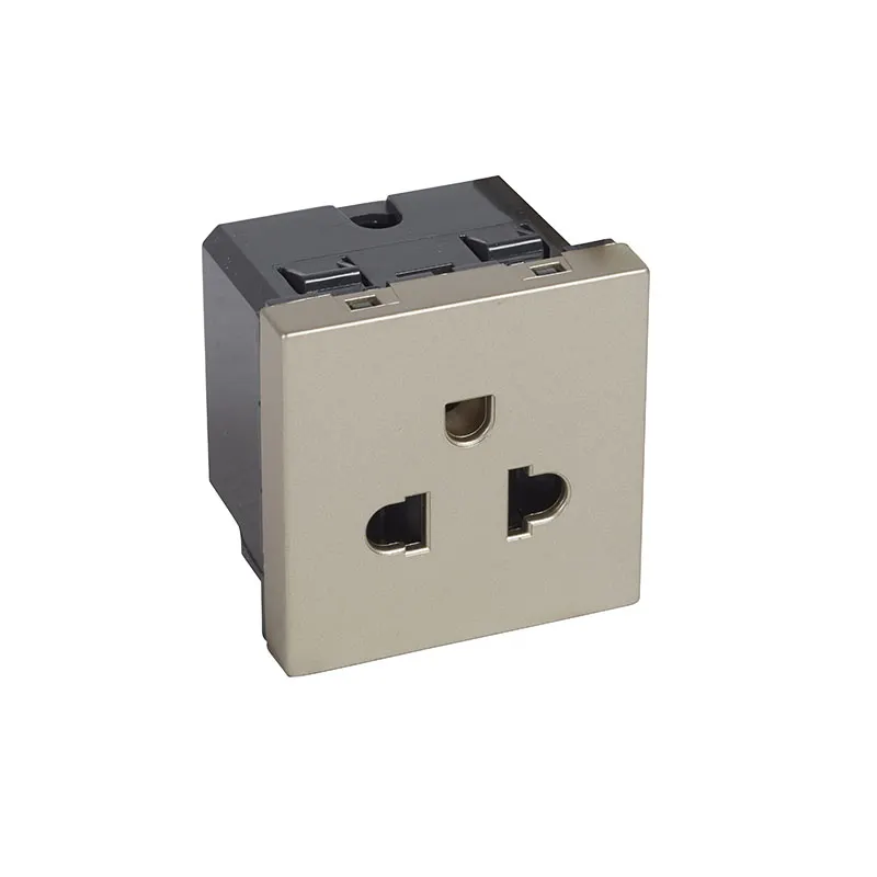 ليجراند - مقبس Arteor، أوروبي/أمريكي، 15A 127V/16A 250V، 2P+E، 2 موديول، Shuttered، Champagne