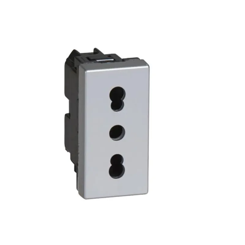 ليجراند - مقبس Arteor، إيطالي، 10A/16A 250V، 2P+E، 1 Module، Aluminium