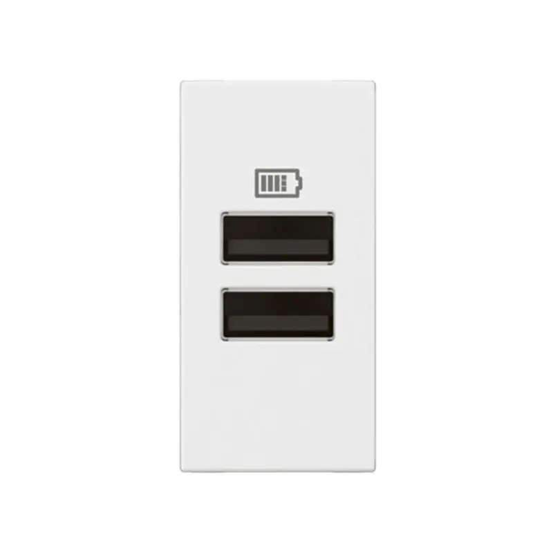 ليجراند - USB Arteor، 1 موديول، منفذين A+A، 3A، 15W، 5V، 100/240V، أبيض