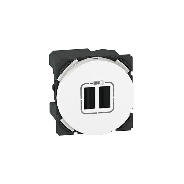 ليجراند - مخرج USB أرتيور - 5 فولت - 1500 مللي أمبير - دائري - 2 موديول - أبيض