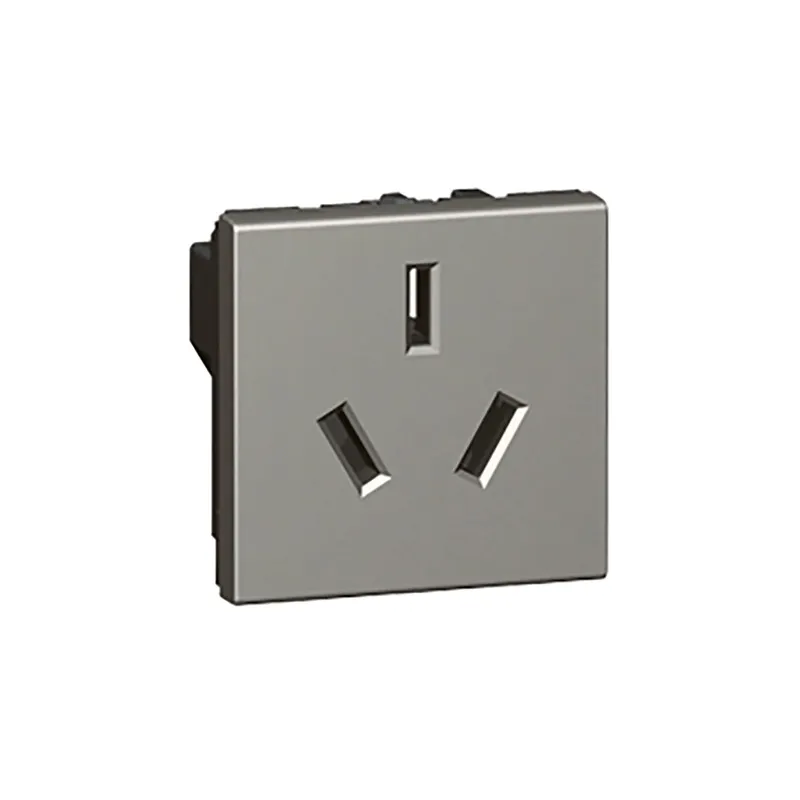 ليجراند - مقبس Arteor، صيني، 16A 250V، 2P+E، Switched، 2 موديول، Shuttered، Magnesium