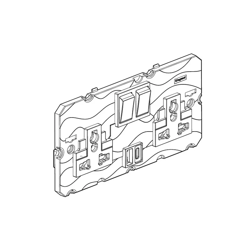 ليجراند - مقبس متعدد المعايير Arteor، 13A، 250V، 2x2P+E مع شواحن USB بقدرة 27W من النوع A وC