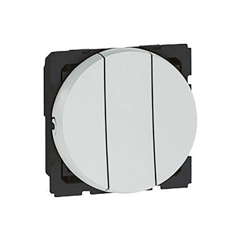 ليجراند - مفتاح Arteor، خط 1، 20 AX 250 V~، 2 موديول، 3 مفرد، Round، Soft Aluminium