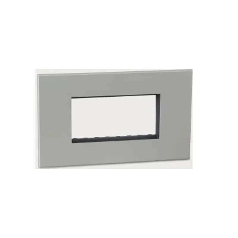 ليجراند - غطاء مع إطار Arteor، هندي، 4 موديول، مربع، Pearl Aluminium