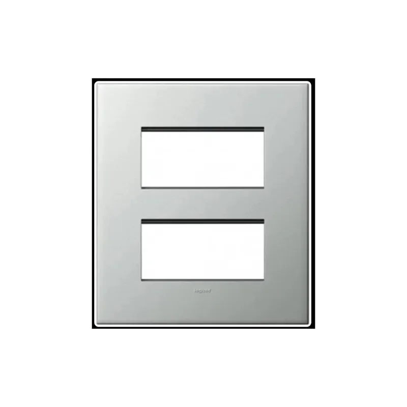 ليجراند - غطاء مع إطار Arteor، هندي، 2x4 موديول، مربع، Stainless Steel