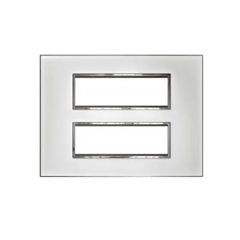 ليجراند - غطاء مع إطار Arteor، هندي، 2x6 موديول، مربع، Mirror White