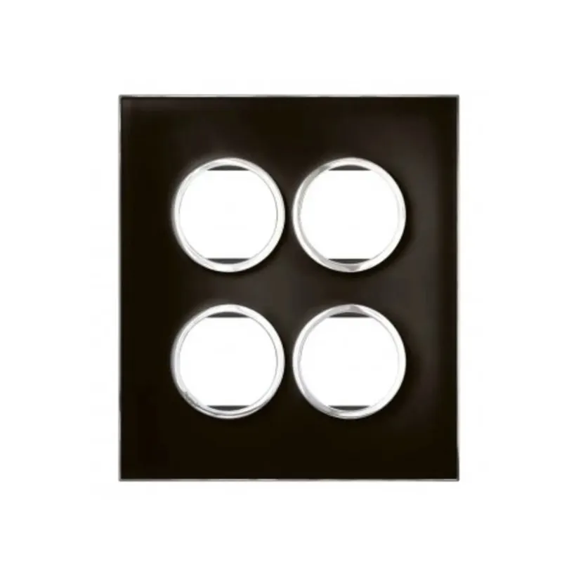 ليجراند - غطاء مع إطار Arteor، هندي، 2x4 موديول، دائري، Mirror Black