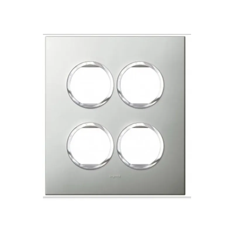 ليجراند - غطاء مع إطار Arteor، هندي، 2x4 موديول، دائري، Stainless Steel