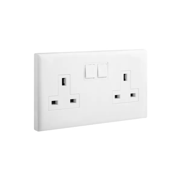 ليجراند - مقبس إلوي، بريطاني، مجوز، أحادي القطب، Switched، 13A، 250V، أبيض