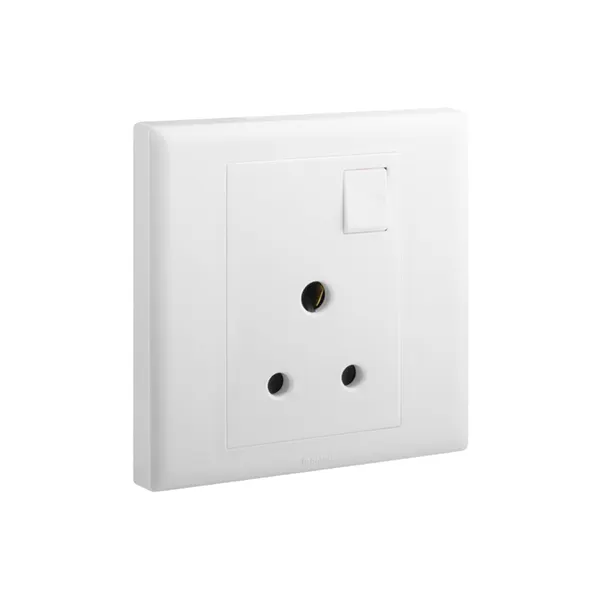 ليجراند - مقبس إلوي، بريطاني، مفرد، أحادي القطب، Switched، 5A، 250V، أبيض
