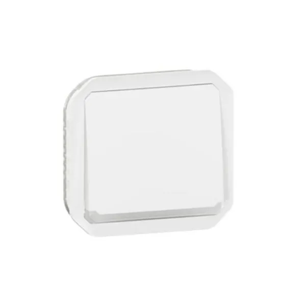 ليجراند - زر ضغط Plexo، IP55، تلامس مفتوح + مؤشر، 10A 250V، آلية، أبيض