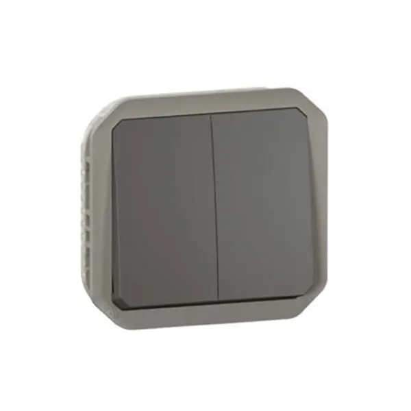 ليجراند - مفتاح/زر ضغط Plexo، IP55، فتحتين،خط 2، 10A 250V، آلية، أنثراسايت